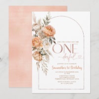 Boho Rustic Floral Isn't She Onederful Birthday