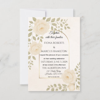 Boho Rustic Floral & Minimalist Elegant Wedding RSVP Card