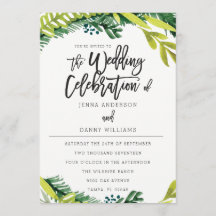 Boho Rustic Floral Wedding Invitation
