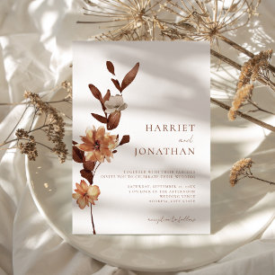 Boho Rustic Floral Wedding Invitation