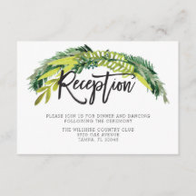 Boho Rustic Floral Wedding Reception Card