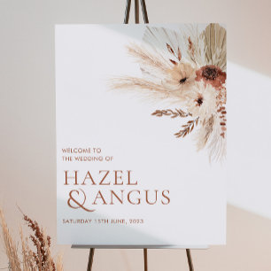 Boho Rustic Floral Wedding Welcome Sign