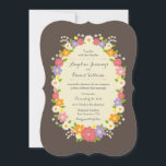 Boho Rustic Floral Wreath Wedding Invitation<br><div class="desc">A rustic wedding invitation suite framed with a wreath of pretty flowers,  elements that make it a perfect choice for spring and summer weddings. Little arrows and hearts add a romantic touch.</div>