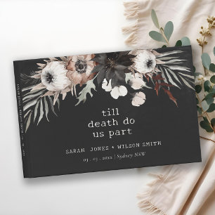 Boho Rustic Gothic Rust Black Botanical Wedding Guest Book