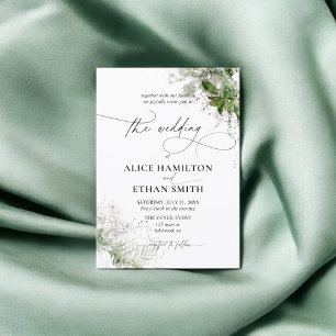 Boho Rustic Greenery Wedding Invitation
