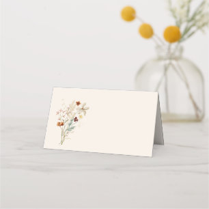 Boho Rustic Meadow Flowers Bridal Shower Guest Place Card