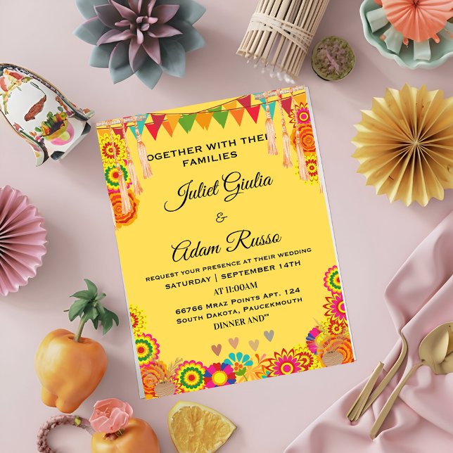 boho rustic modern elegant mexican wedding invitation (Creator Uploaded)