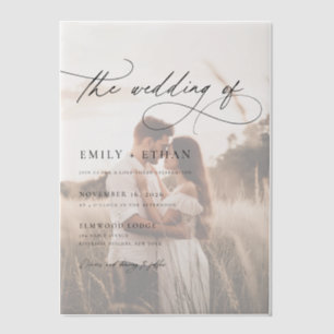 Boho Rustic Overlay Photo Wedding Vellum Invitations