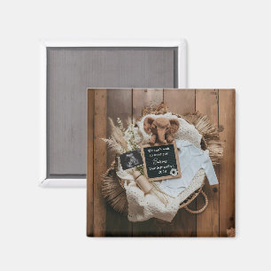 boho rustic pregnancy announcement keepsake magnet