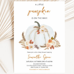  Boho Rustic Pumpkin Baby Shower Invitation