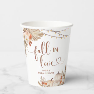 Boho Rustic Pumpkin Fall in Love Paper Cup
