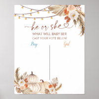 Boho Rustic Pumpkin Fall Voting Board