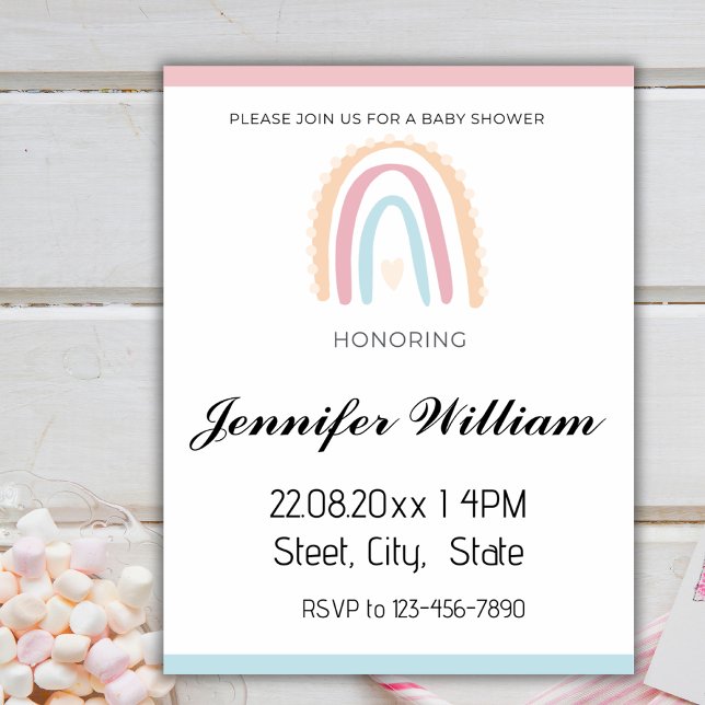 Boho Rustic Rainbow Gender Neutral Baby Shower Invitation (Creator Uploaded)