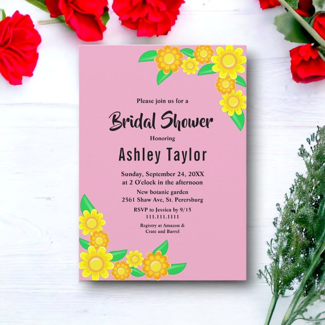 Boho Rustic Sunflower Summer Floral Bridal Shower Invitation (Creator Uploaded)