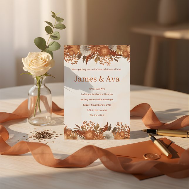 Boho Rustic Theme wedding Invitation (Creator Uploaded)