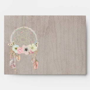 Boho Rustic Tribal Feather Dreamcatcher Envelope 2
