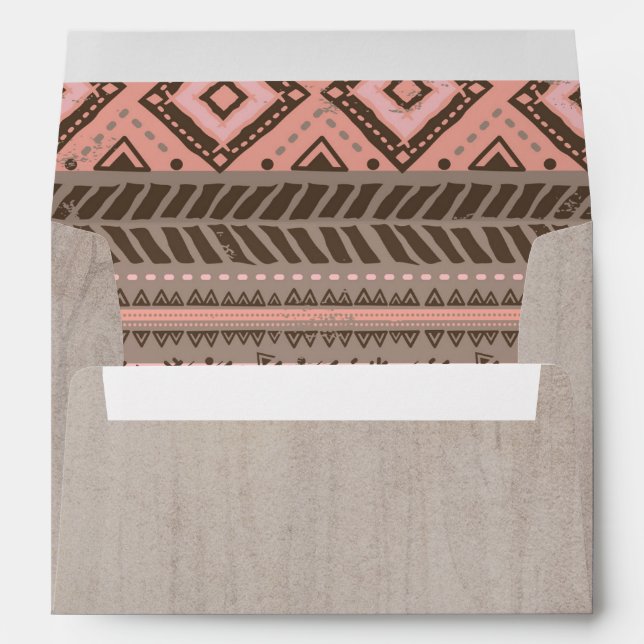 Boho Rustic Tribal Feather Dreamcatcher Envelope 3 (Back (Bottom))