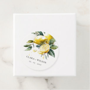 Boho Rustic Watercolor Yellow Lemon Garden Wedding Favour Tags