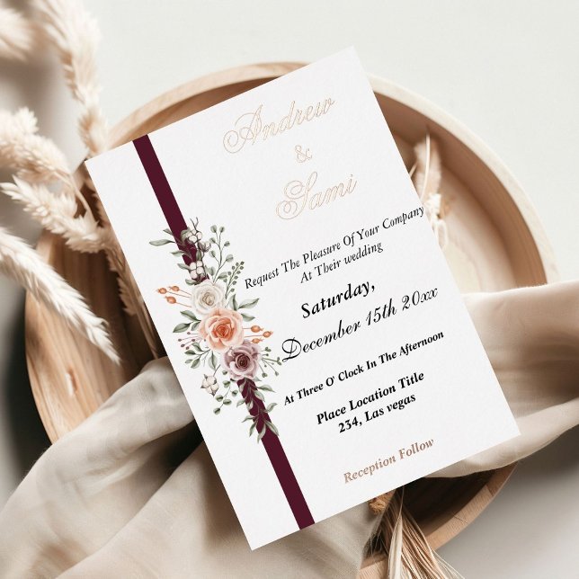 Boho Rustic wedding invitation  (Creator Uploaded)