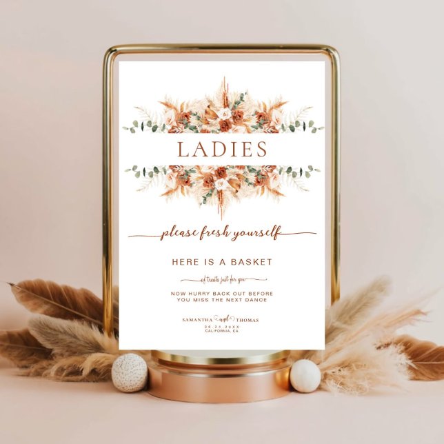 Boho Rustic Wedding Ladies Bathroom Basket Poster (Creator Uploaded)