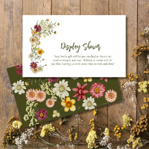 Boho rustic wildflower display baby shower card