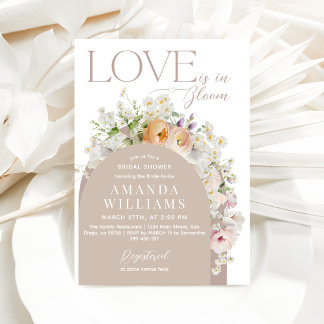 Boho Rustic Wildflower Spring Bridal Shower Invitation