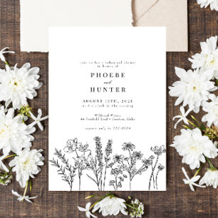 Boho Rustic Wildflower Wedding Rehearsal Dinner Invitation