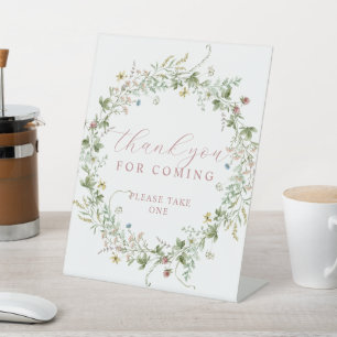 Boho Rustic Wildflowers Thanks for Coming Sign