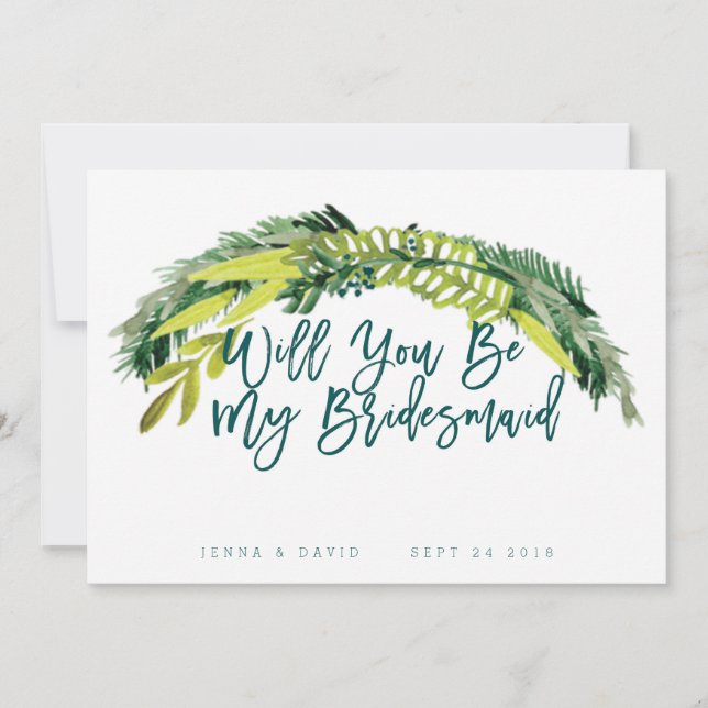 Boho Rustic Will You Be My Bridesmaid Invitation (Front)