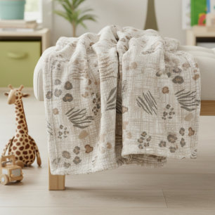 Boho Safari Animal Prints Weave ID1274 Fleece Blanket