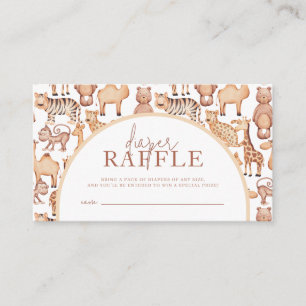 Boho Safari Animals Arch Jungle Baby Shower Diaper Enclosure Card