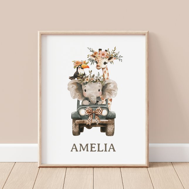 Boho Safari Animals New Baby Room Wall Poster (Creator Uploaded)