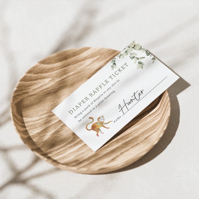 Boho Safari Baby Shower Diaper Raffle Ticket Enclosure Card (Creator Uploaded)