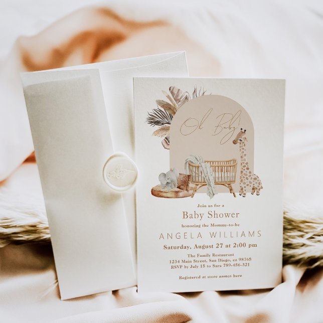 Boho Safari Nursery Gender Neutral Baby Shower  Invitation (Creator Uploaded)