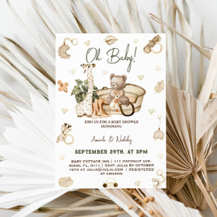 Boho Safari Woodland Baby Shower Invitation