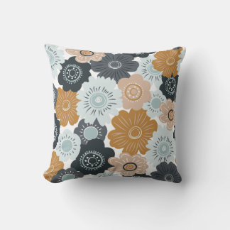Boho Sage Botanical Pattern Illustration Cushion