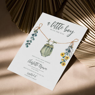 Boho & Sage Boy Baby Shower Invitation