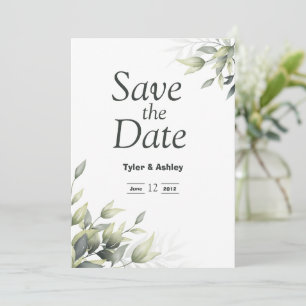 Boho Sage Floral  Elegant  Wedding  Invitation