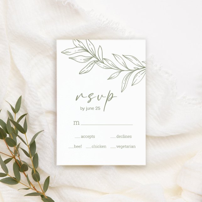 Boho Sage Flowers Wedding Enclosure Card (Creator Uploaded)