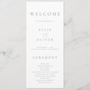 Boho Sage Green 1 Elegant Minimalist Wedding Programme