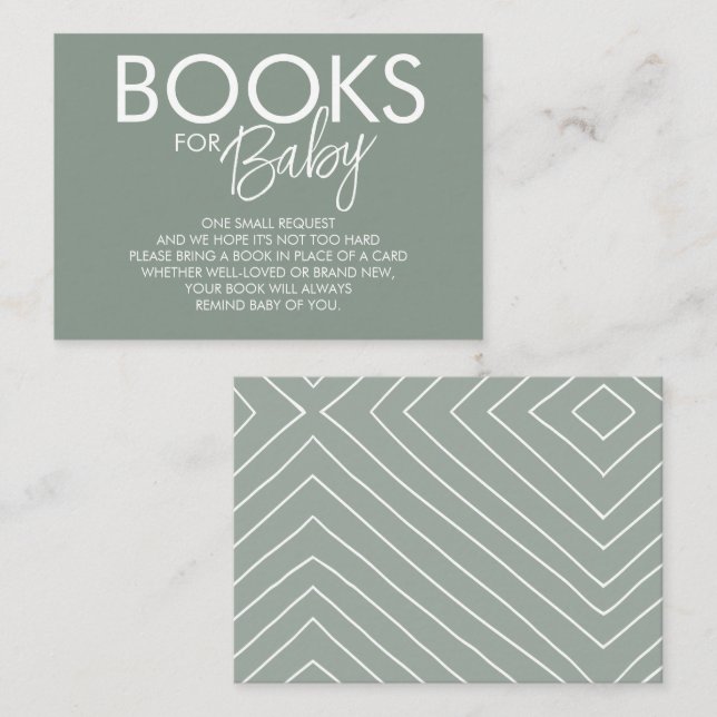 Boho Sage Green Book Request Enclosure Card (Front/Back)