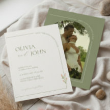 Boho Sage Green & Linen Arches Minimalist Photo