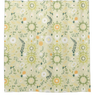 Boho Sage Green Mandala Shower Curtain