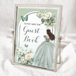 Boho Sage Green Royal Roses Mis 15 Años Guest Book<br><div class="desc">Boho Sage Green Royal Roses Mis 15 Años Guest Book Sign</div>