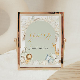 Boho Sage Green Safari Favours Poster