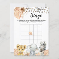Boho Sage Green Safari Oh Boy Baby Shower Bingo