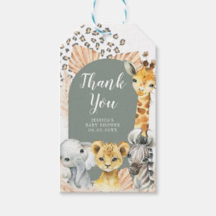 Boho Sage Green Safari Oh Boy Thank You Tag