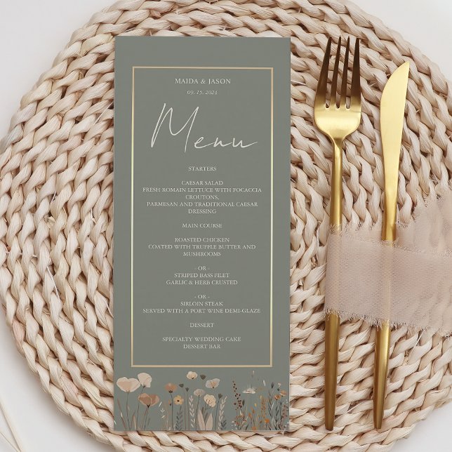 Boho Sage Green Wedding Menu (Creator Uploaded)