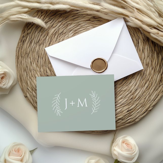 Boho Sage Green Wedding Stationary  Thank You Card (Creator Uploaded)