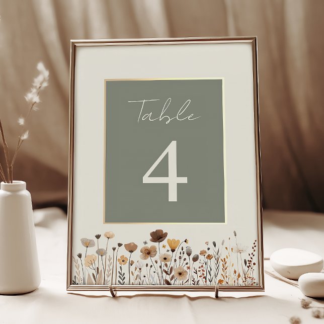Boho Sage Green Wedding Table Number (Creator Uploaded)